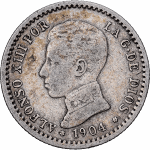 50 Centimos Argent Alphonse XIII Madrid 1904 #1372