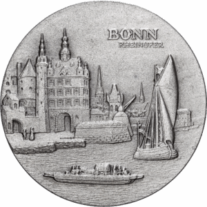 Médaille touristique allemande Argent Bonn – Rheinufer / sceau médiéval de Bonn #1382