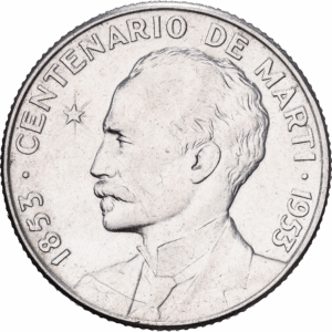 25 Centavos Argent José Marti Philadelphie 1953 #1388