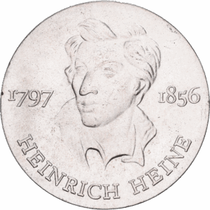 10 Mark Argent 175e anniversaire de la naissance de Heinrich Heine Berlin 1972 #1395