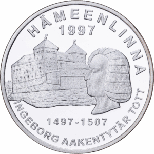Médaille monétiforme privée « 20 Euros » château médiéval de Häme Vantaa 1997 #1399