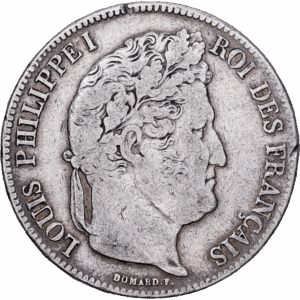 5 Franc Argent Louis Philippe I IIe type Domard, deuxième retouche La Rochelle 1834 #1416