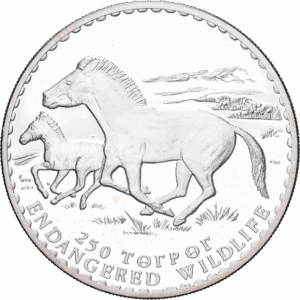 250 tögrög Argent « Chevaux de Przewalski » Endangered Wildlife — Espèces menacées 1992 #1421