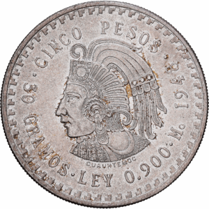 5 Pesos « Cuauhtémoc » Mexico 1948 #1427