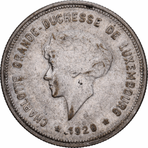5 Francs Argent Charlotte Stuttgart 1929 #1436