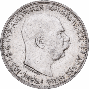 1 Corona / 1 Krone Argent François-Joseph Ier Vienne 1915 #1440