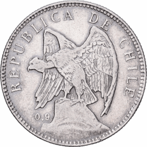 1 Peso Argent Condor Santiago 1910 #1444