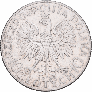 10 Złotych Argent « Głowa Kobiety » Warszawie 1933 #1446