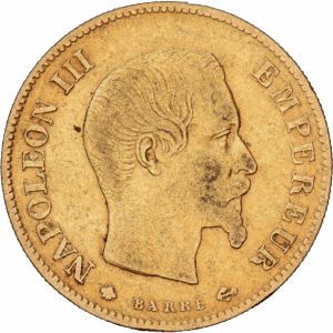 10 Francs Or Napoléon III Strasbourg Tête nue Grand module #1478