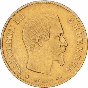 10 Francs Or Napoléon III Strasbourg Tête nue Grand module #1479