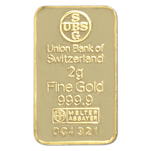 Lingot or 2 g UBS kinebar