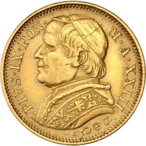 20 lire or pie IX vatican