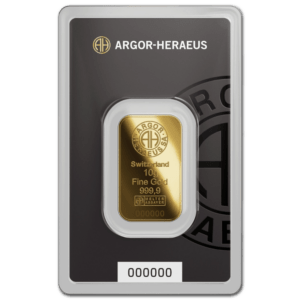 Lingot or 10 g argor heraeus