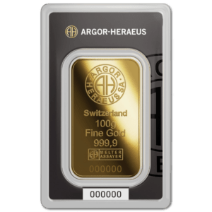 Lingot or 100 g argor heraeus