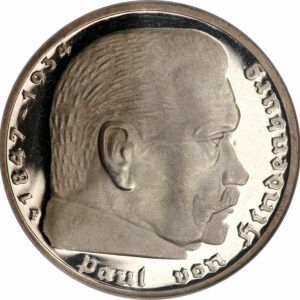 5 reichmark 1935-1936 paul von hindenburg argent