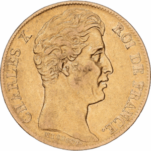 20 Francs Or Charles X Paris 1828 4 1/2 feuilles #1487