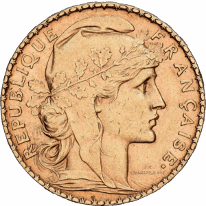 20 Francs Or Coq-Dieu protège la France Paris 1900 #1489