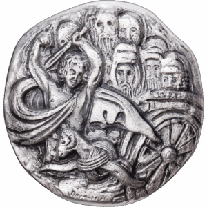 Médaille-sculpture  "Alexandre tranche le nœud gordien " – ANTIKA –  1979 #1501