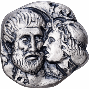 Médaille-sculpture "Aristote enseigne à Alexandre" – ANTIKA –  1979 #1504