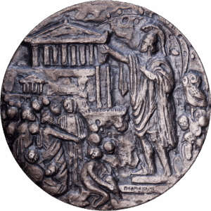 Médaille Argent "Périclès haranguant les Athéniens sur la Pnyx" Série retour de la démocratie en Grèce  1975 # 1528