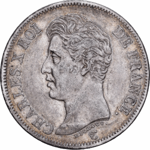 5 Francs Argent Charles X 1826 Paris 1er type #1550