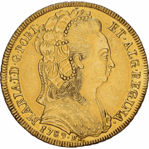 Brésil colonial portugais D. Maria I 6 400 Réis (1 Peça) Or 1789 Rio de Janeiro #1562