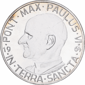 Médaille commémorative religieuse Argent Paul VI Pèlerinage en Terre Sainte Saint-Sépulcre de Jérusalem 1964 H. Düller #1578