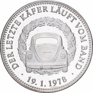 Médaille Argent « Der letzte Käfer läuft vom Band » fin de la production allemande de la Volkswagen Coccinelle série « 40 Jahre Bundesrepublik Deutschland » 1993 #1581