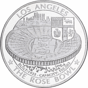 Médaille Commémorative Argent 1 oz Coupe du monde 1994 Los Angeles / Rose Bowl #1593