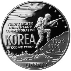 1 Dollar Commémoratif - Mémorial de la guerre de Corée - Argent - Proof - SUP/SPL