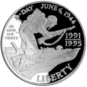 1 Dollar Commémoratif - Cinquantième anniversaire de la Seconde Guerre mondiale - Argent - Proof - SUP/SPL