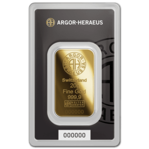 Lingot or 20 g argor heraeus