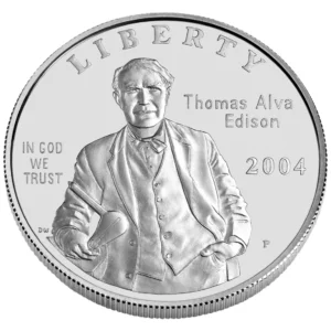 1 Dollar Commémoratif - Thomas Alva Edison - Argent - Proof - SUP/SPL