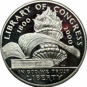 1 Dollar Commémoratif - Bicentenaire de la Bibliothèque du Congrès - Argent - Proof - SUP/SPL