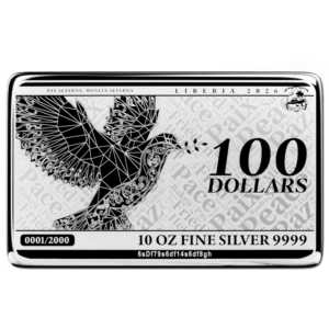 Lingot argent 10 oz paix 2026