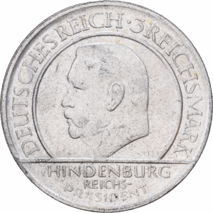 3 Reichsmark Argent 10e anniversaire de la Constitution de Weimar Karlsruhe 1929 #1610