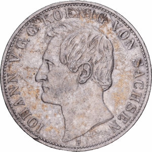 2 Thalers Argent Jean Ier de Saxe Dresde (F) 1858 #1616
