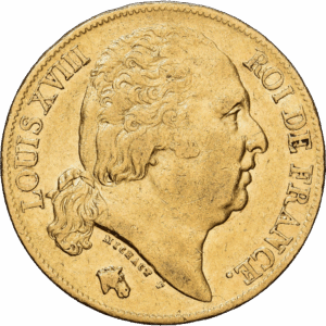 20 francs 1818 Paris (A) Louis XVIII Or #1632