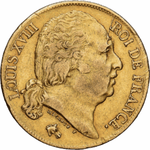 20 francs 1819 Paris (A) Louis XVIII Or #1634
