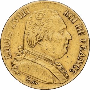 20 francs 1815 Paris (A) Louis XVIII Or #1637