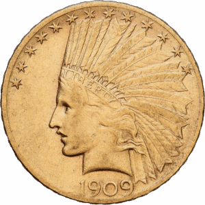10 dollars 1909 philadelphie indian head or #1645