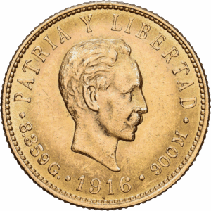 5 pesos 1916 philadelphie Or #1646