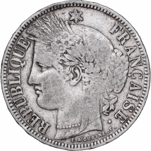 5 francs 1870 bordeaux cérès sans légende argent #1677