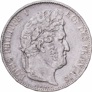 5 francs 1847 paris louis philippe I argent #1691