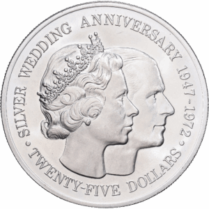 25 dollars 1972 ottawa elizabeth II argent #1716