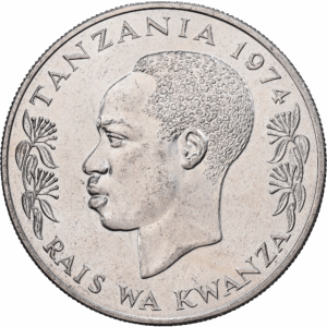 50 shilingi 1974 llantrisant julius nyerere argent #1717