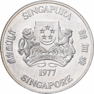 10 dollars 1977 singapour 10e anniversaire de l’indépendance argent #1718