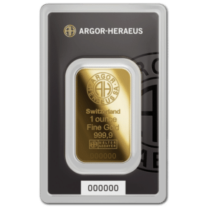 Lingot or 1 once argor heraeus