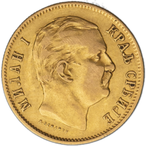 10 dinars 1882 milan I Serbie