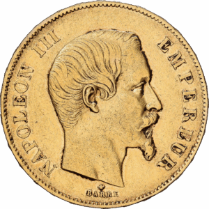 50 francs 1855 BB napoléon III tête nue or #1753
